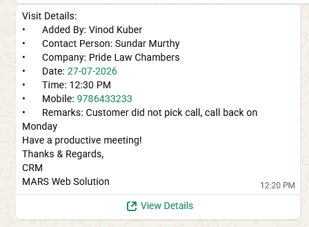 Smart WhatsApp Follow-up Reminders Desktop View
